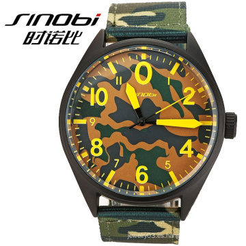 Relojes del movt de Japón de los hombres del deporte del verde del ejército del cuarzo de la alta calidad